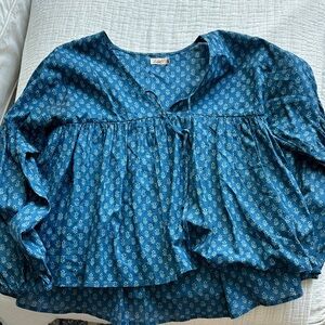 NWOT faherty block print top